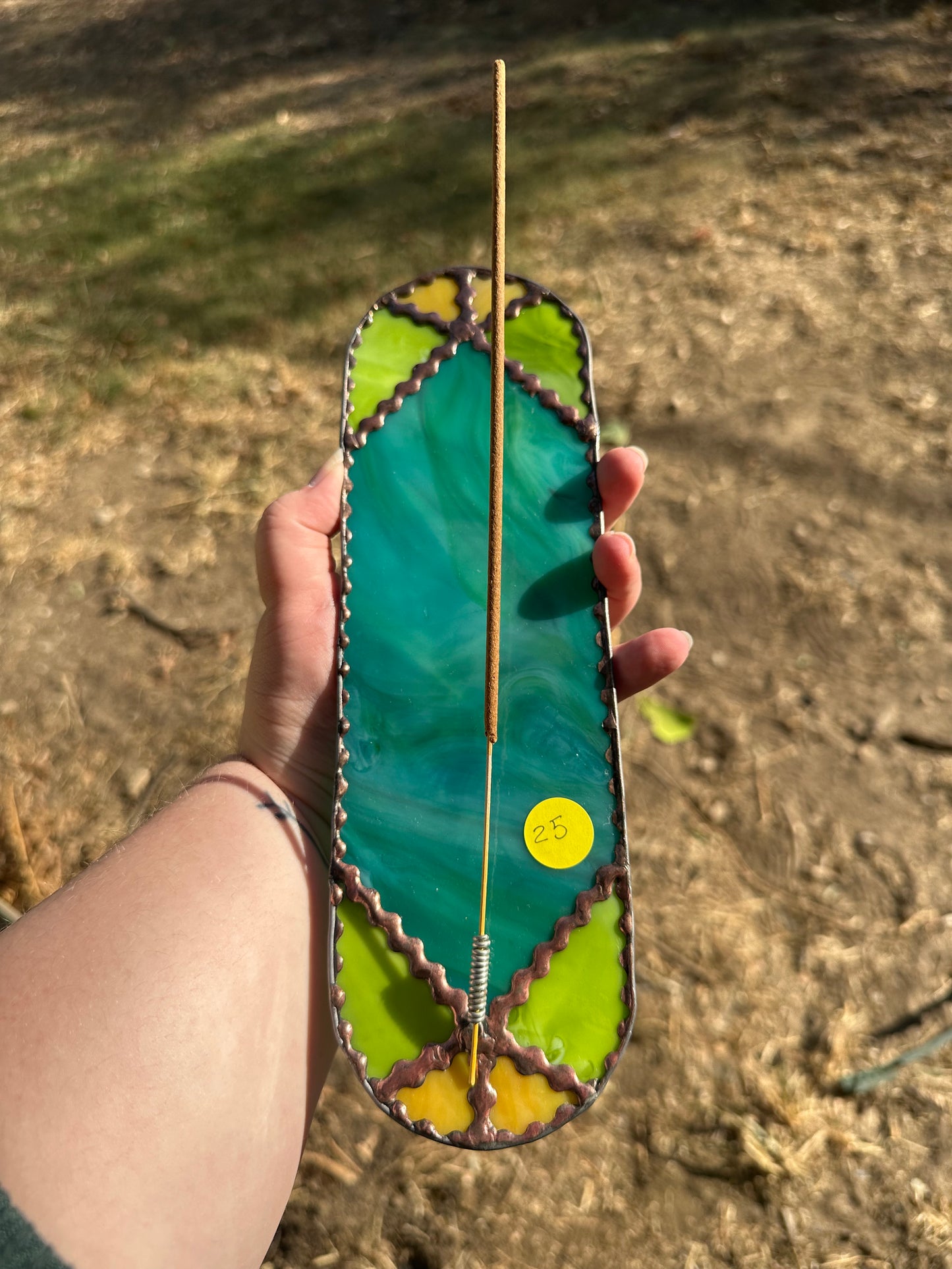 Geometric Incense Holder Stained Glass Piece