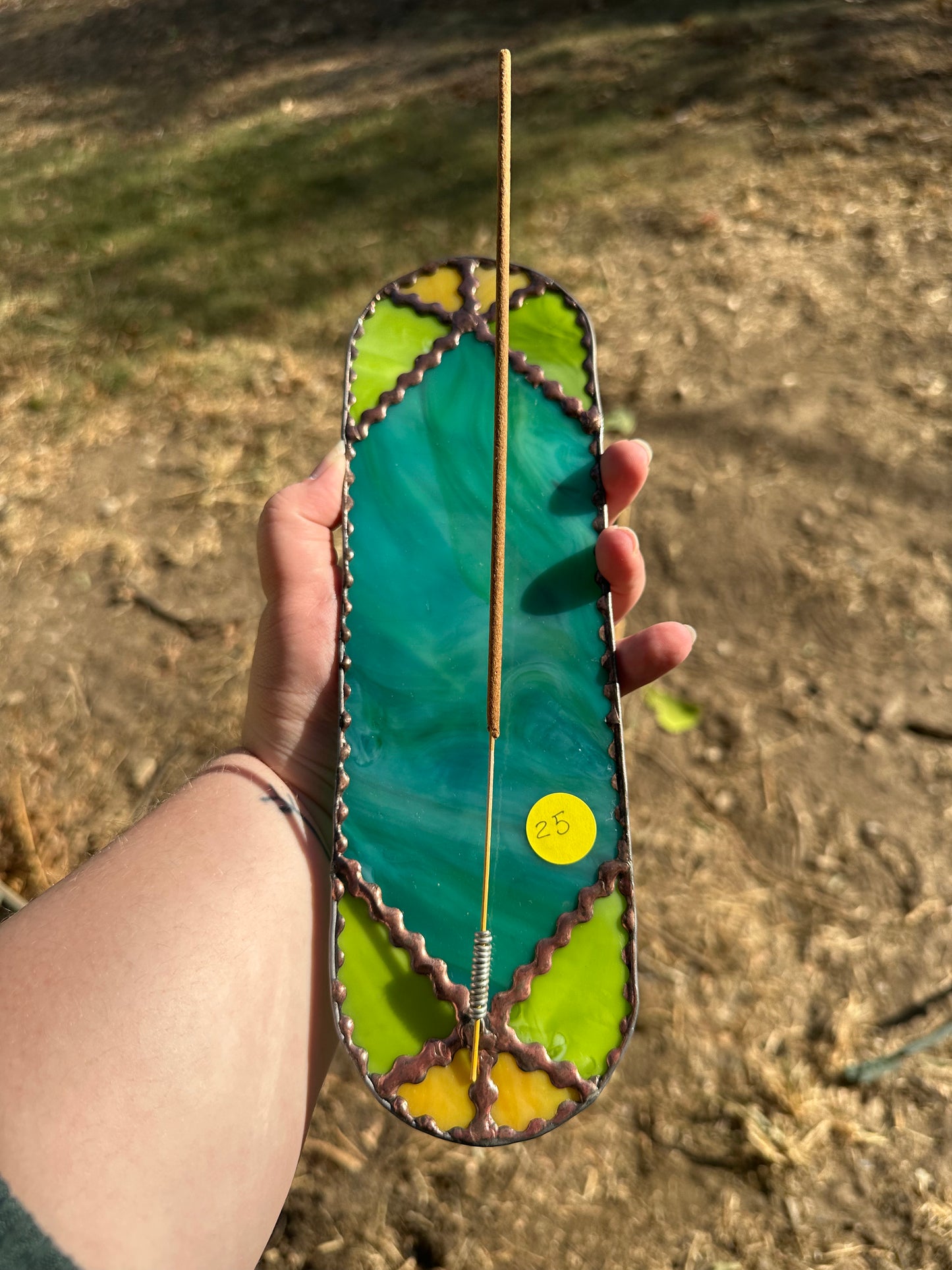 Geometric Incense Holder Stained Glass Piece