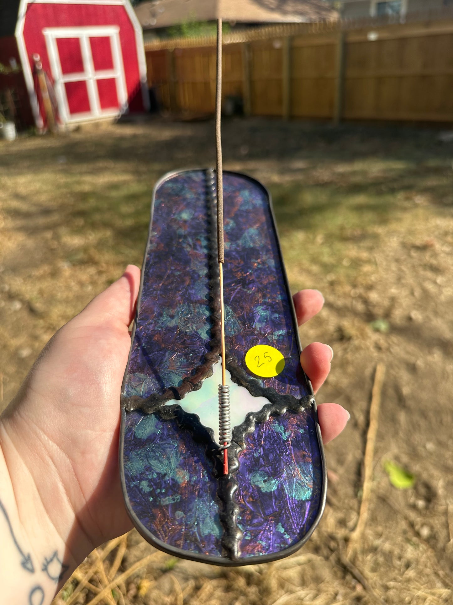 Van Gogh Star Incense Holder Stained Glass Piece