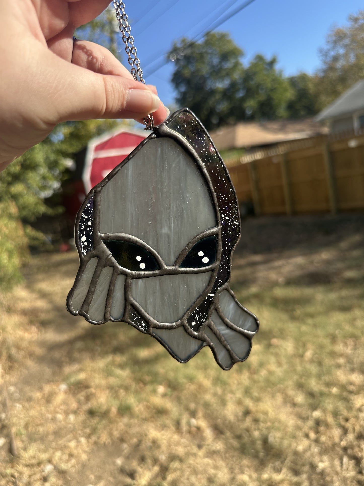 The "Grays" Alien Stained Glass Piece