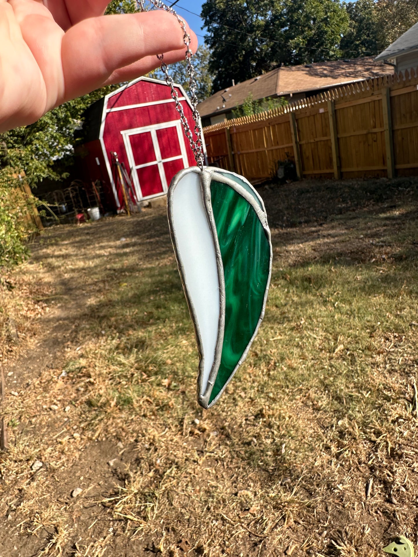 Small Leaf Stained Glass Piece