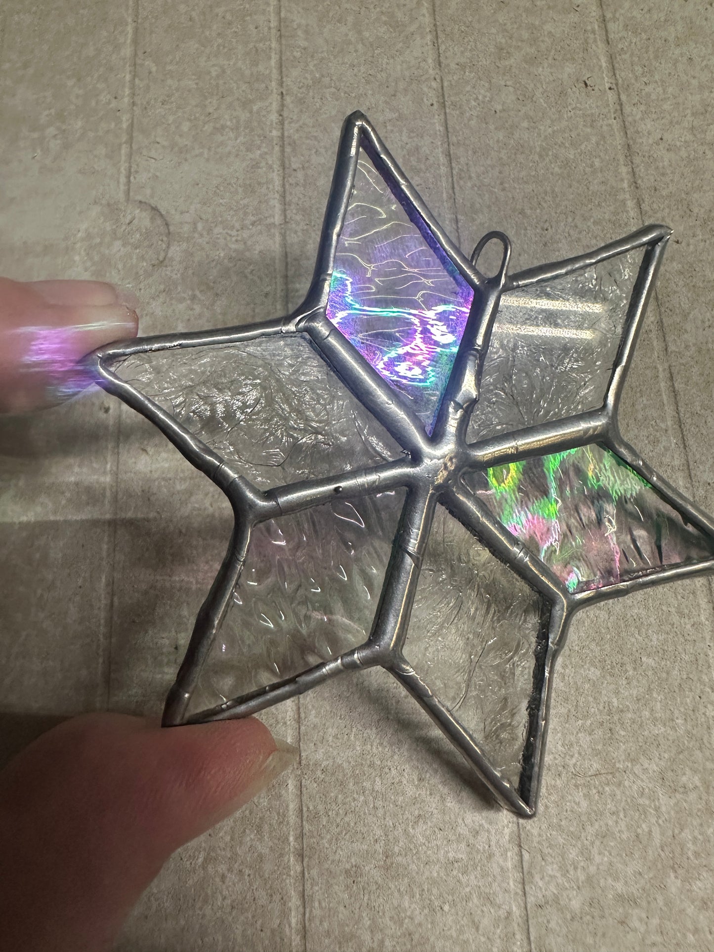 Simple Star Ornament Stained Glass Piece