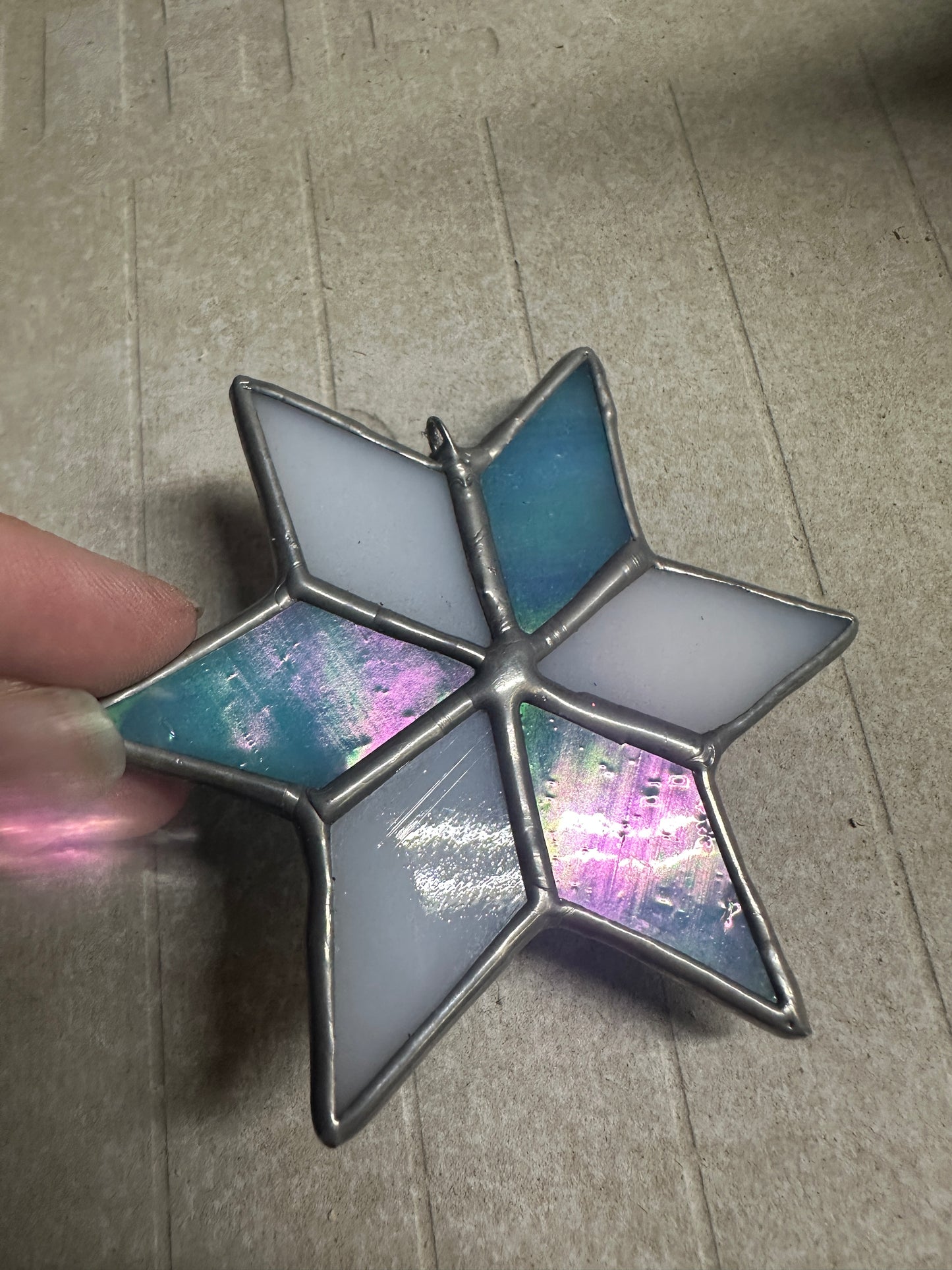 Simple Star Ornament Stained Glass Piece