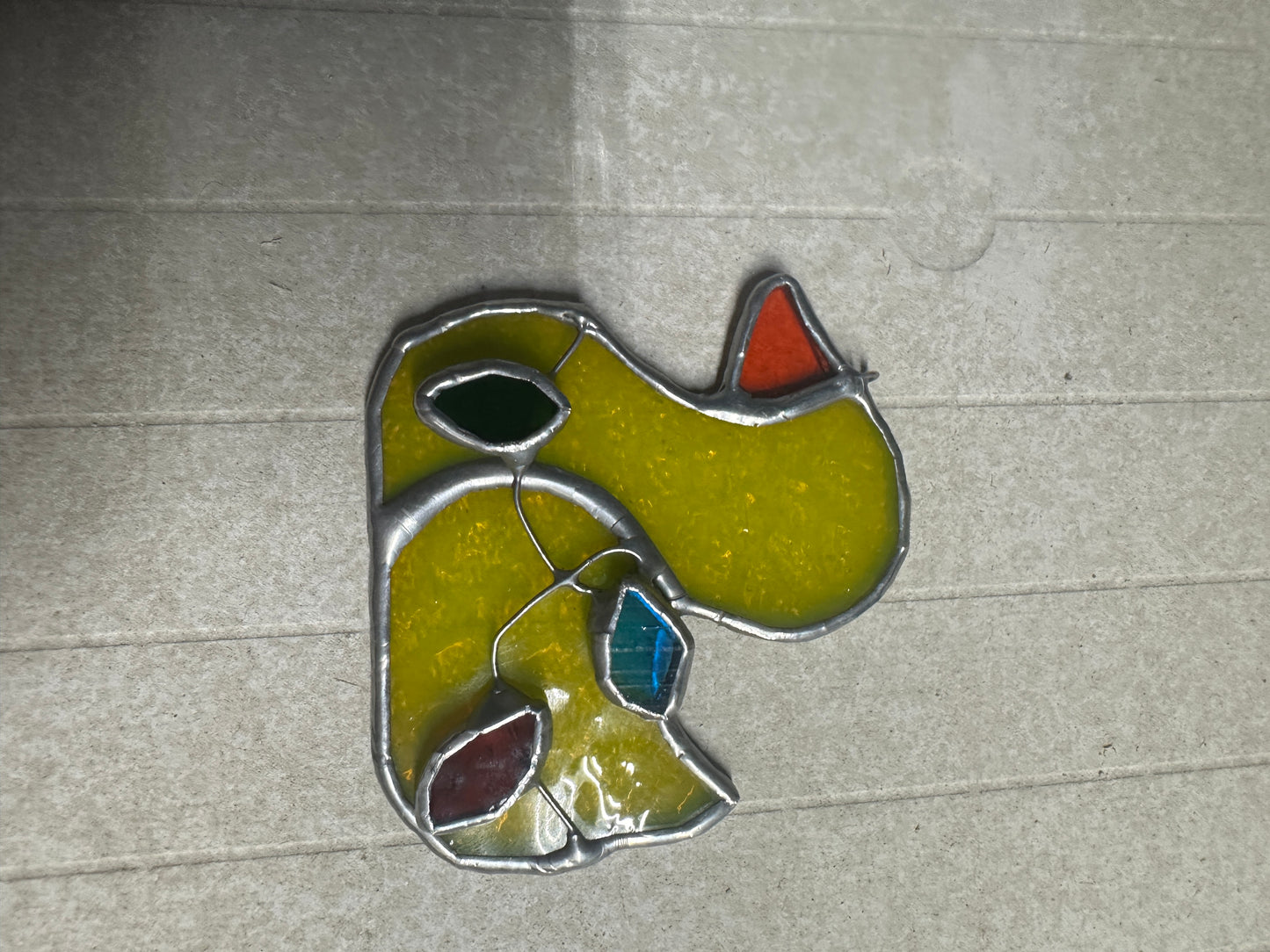 Christmas Light Duck Ornament Stained Glass Piece