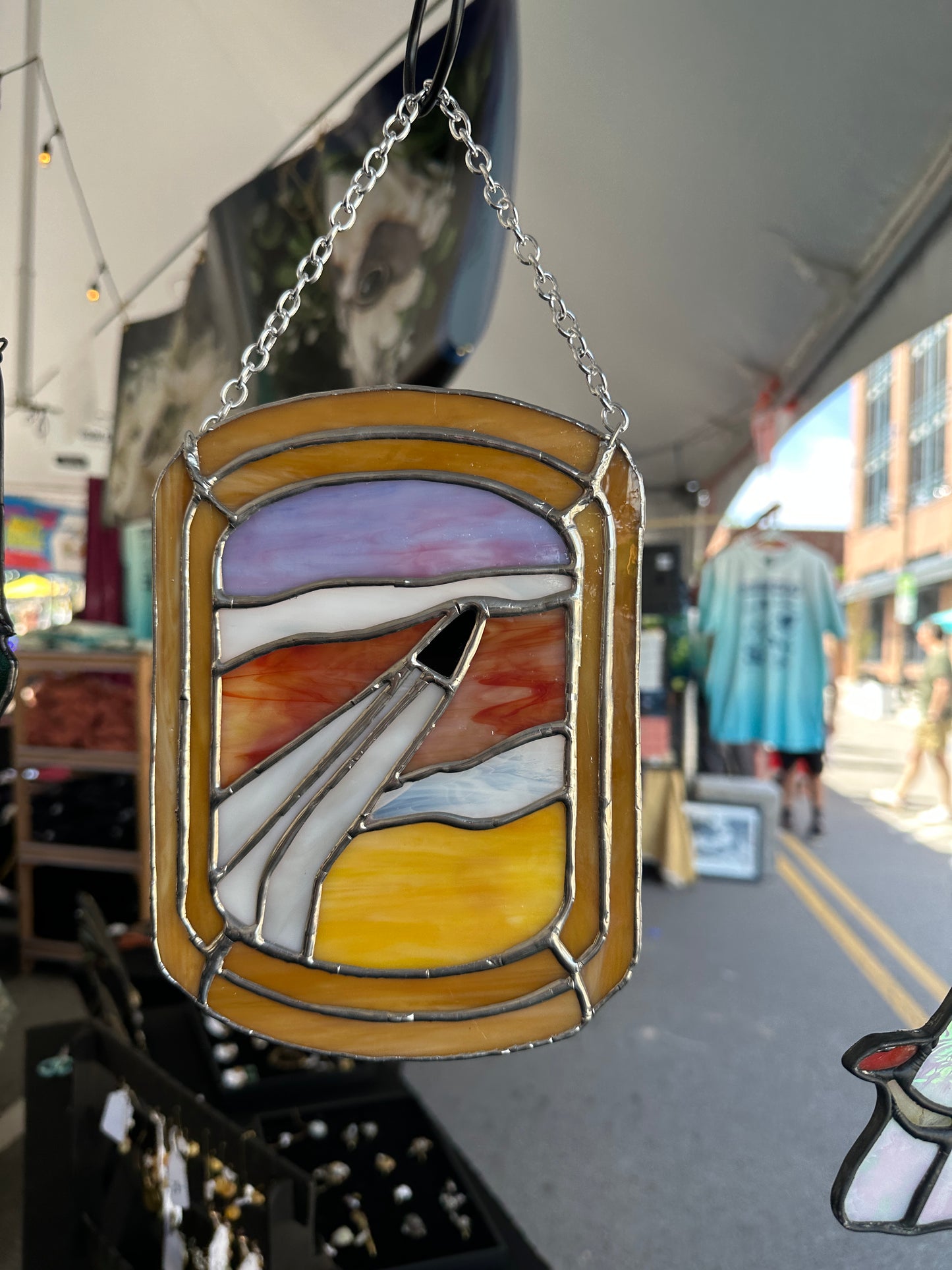 Sunset Plane WindowStained Glass Piece